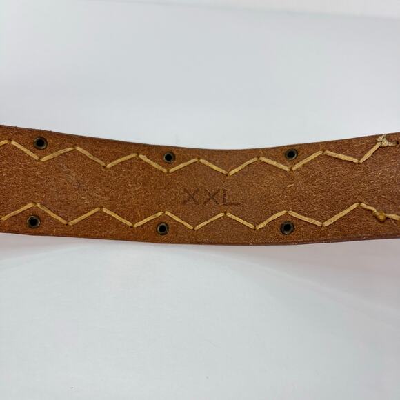 XXL Leatherbound Plate Hook Buckle Embellished Studded Women's Belt  XXL Western - Picture 3 of 12